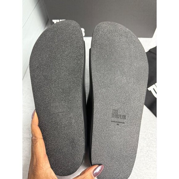 NIB THE KOOPLES MEN’S BLACK LEATHER SANDALS Double Strap, Slides, FR 44/US‎ 10 - Picture 7 of 7